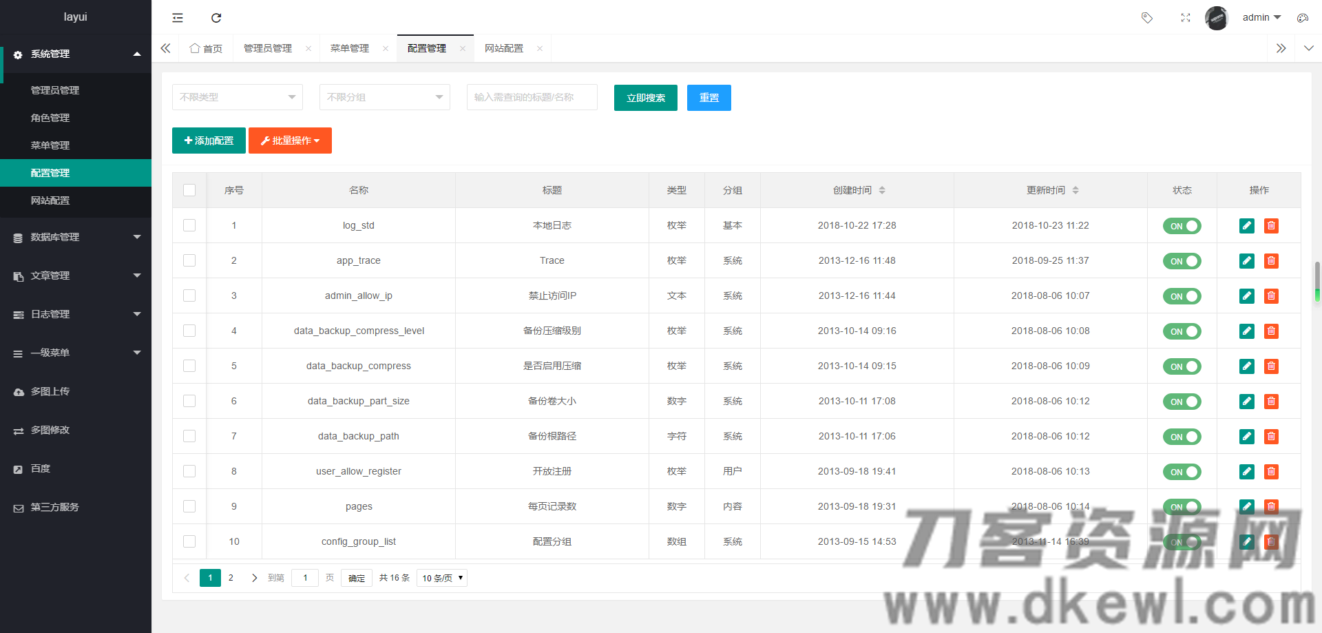 2019-08-18thinkphp5+layui php后台管理系统-集成第三方短信附件等应用-爱极客
