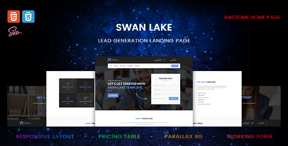 Swan Lake – 营销着陆页-爱极客