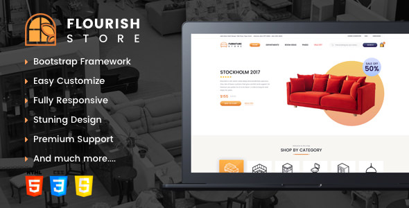 Flourish – 电子商务HTML5模板-爱极客