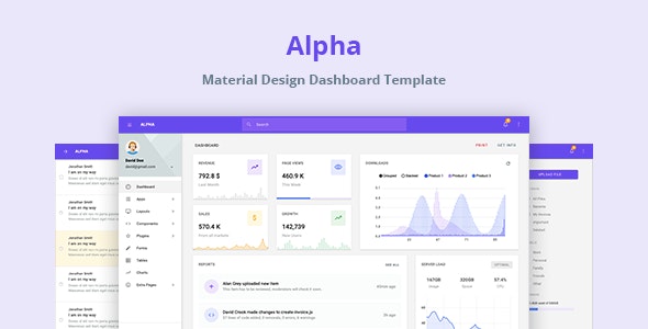 ALPHA – 后台管理模板HTML模板-爱极客