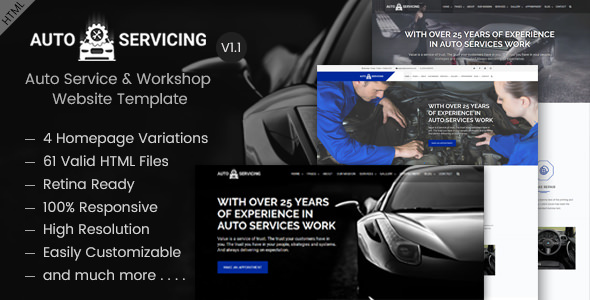 AutoServicing – 汽车维修HTML模板-爱极客