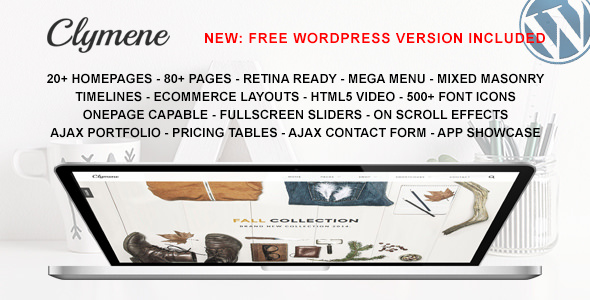 Clymene v1.3 – 多用途HTML5模板-爱极客