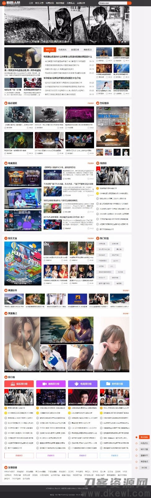 2021-05-06帝国cms内核仿《新趣头条》娱乐游戏资讯网站源码-爱极客