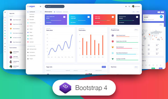 Argon Dashboard PRO – 专业后台Bootstrap 4 模板 – v1.2.1-爱极客