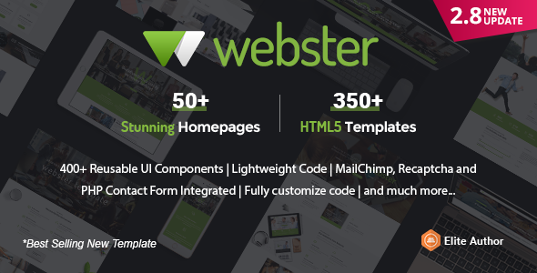 Webster – 响应式多用途HTML5企业网站模板 – v5.0.5-爱极客