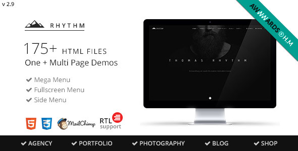 Rhythm – 多用途单/多页HTML5模板 – v3.7.8-爱极客